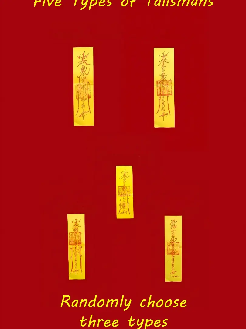 Five major talisman sets: Wealth, Health, Safety, Studies & Career, Love & Romance. The most powerful Taoist magical tools, stamped by the Taoist master, consecrated by the master, hand-imprinted, full of spiritual power