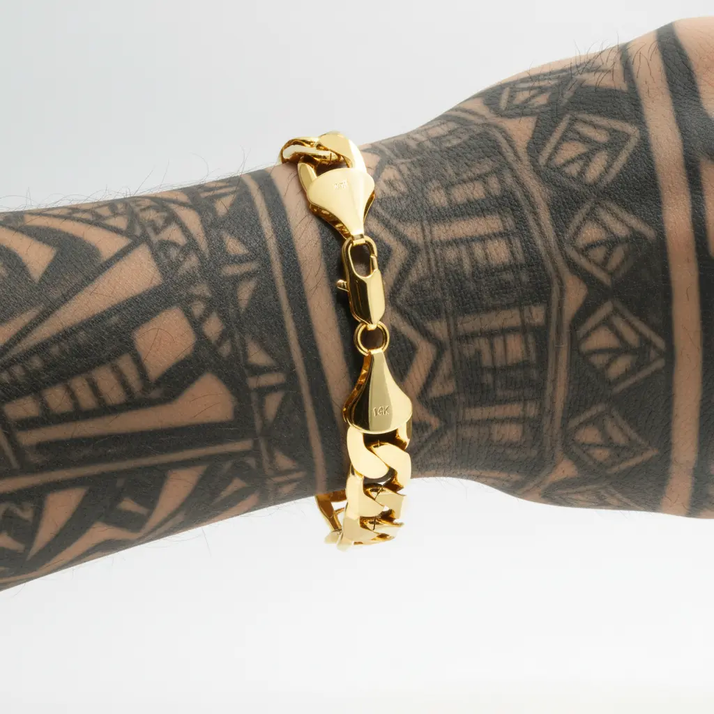 14K Gold Cuban Link Braclet Men's Wrisk 12mm - 9"In | Gold Plated Hip Hop Fashion