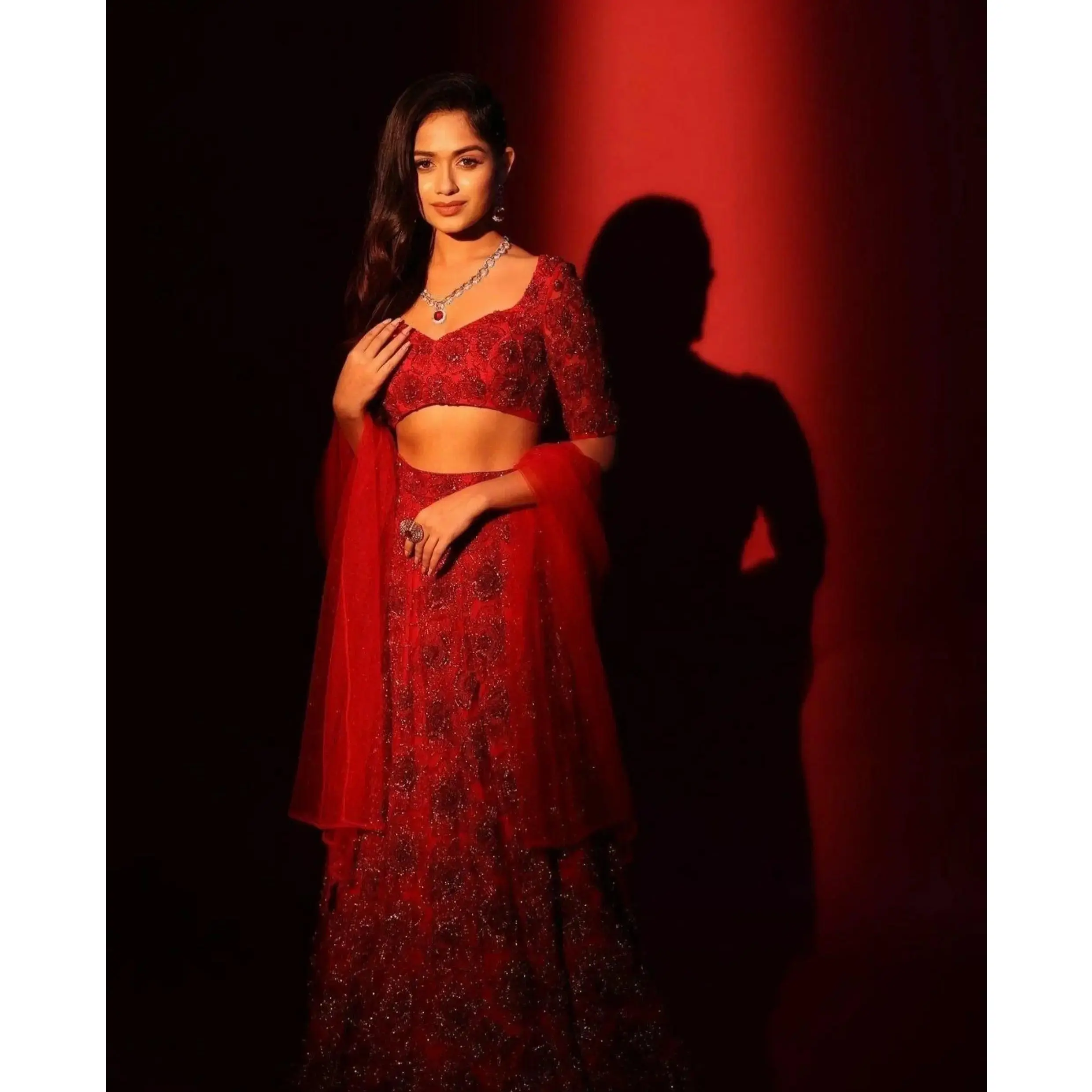 Kresta red lehenga set