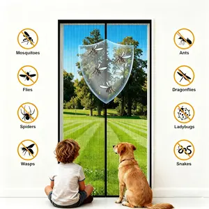 Mesh Mosquito Door Curtain, Breathable Magnetic Closure Door Curtain, Outdoor Screen Fence, Easy To Clean(Size:36*80/32*80/36*96)