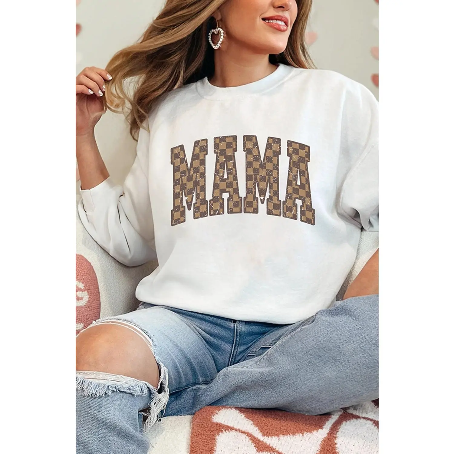 Checkerboard MAMA Sweatshirt