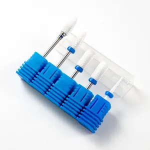 Ceramic Milling Cutter, 5 Counts Electric Nail Files, M Grit Grinding Bits, Mills Cutter Burr Accessories, Manicure Nail Drill Bits