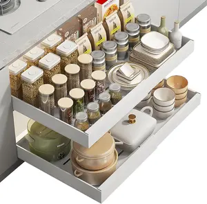 Pull Out Cabinet Organizer,Adjustable(12.5"-20.5") Slide Out Drawers,Pull Out Drawers for Cabinets,Multifunctional,Expandable,Kitchen,Bathroom,Storage,Space Saving