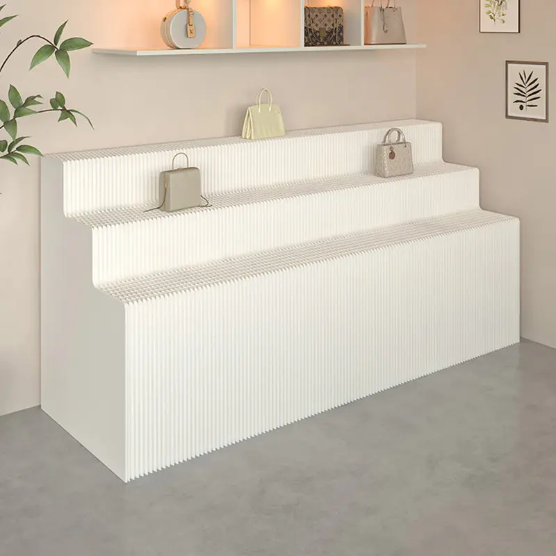 Foldable Paper Art Display Stand with Shelves, for Exhibition,Commercial Use Sample,  Cosmetics, Bags, Shoes，Commercial Use