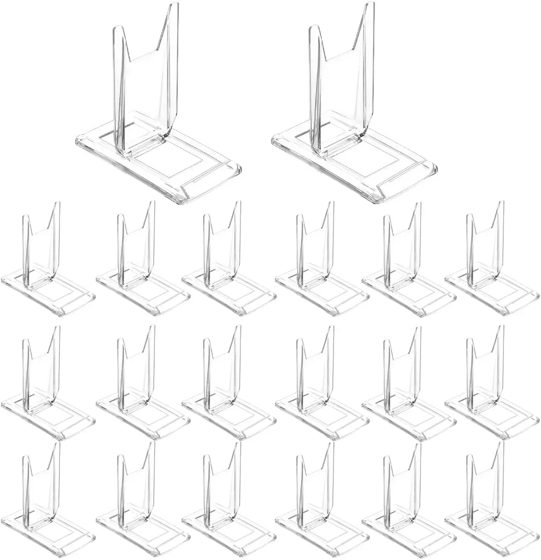 20 Packs Acrylic Display Stand, Adjustable Clear Desktop Book Stand & Collector Stand Home Office  No brand