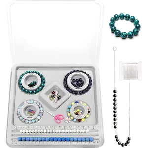 INDIVSHOW The Design Bracelet Bead Board with Clear Cover for Jewelry Bracelet Making Supplies