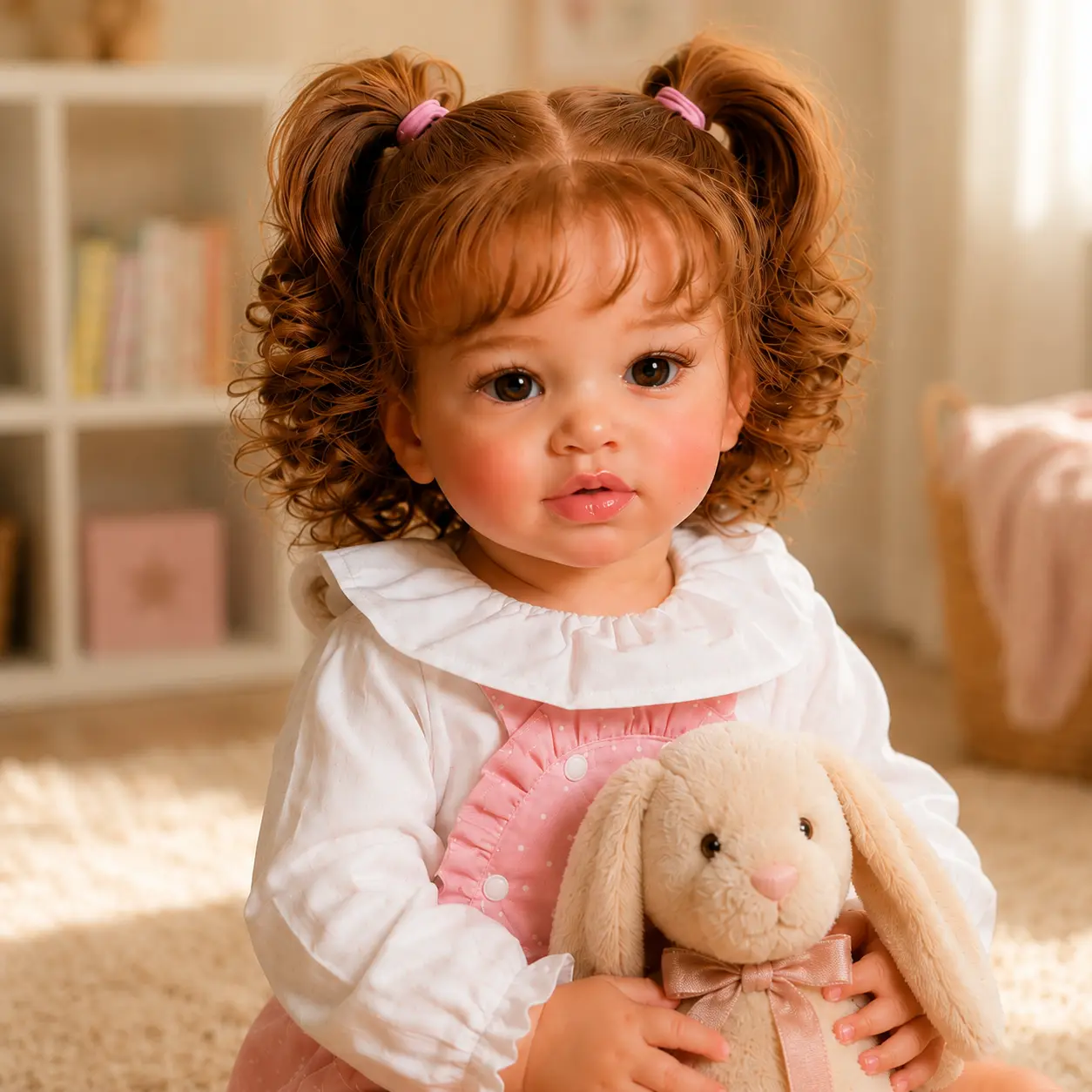 26in Lucky Reborn Baby Doll Complete Set, Handmade Realistic Newborn Doll with Soft Body, Hand-Planted Brown Hair, Painted Veins, Birth Certificate, Kids Birthday Gift, Realistic Newborn Dolls
