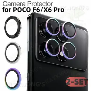 KAYKWONG'S 2 Sets Camera Lens Protection Film, Compatible with Xiaomi F6pro/x6 Pro/x6/f6/turbo3, Full Coverage Tempered Glass Lens Protector