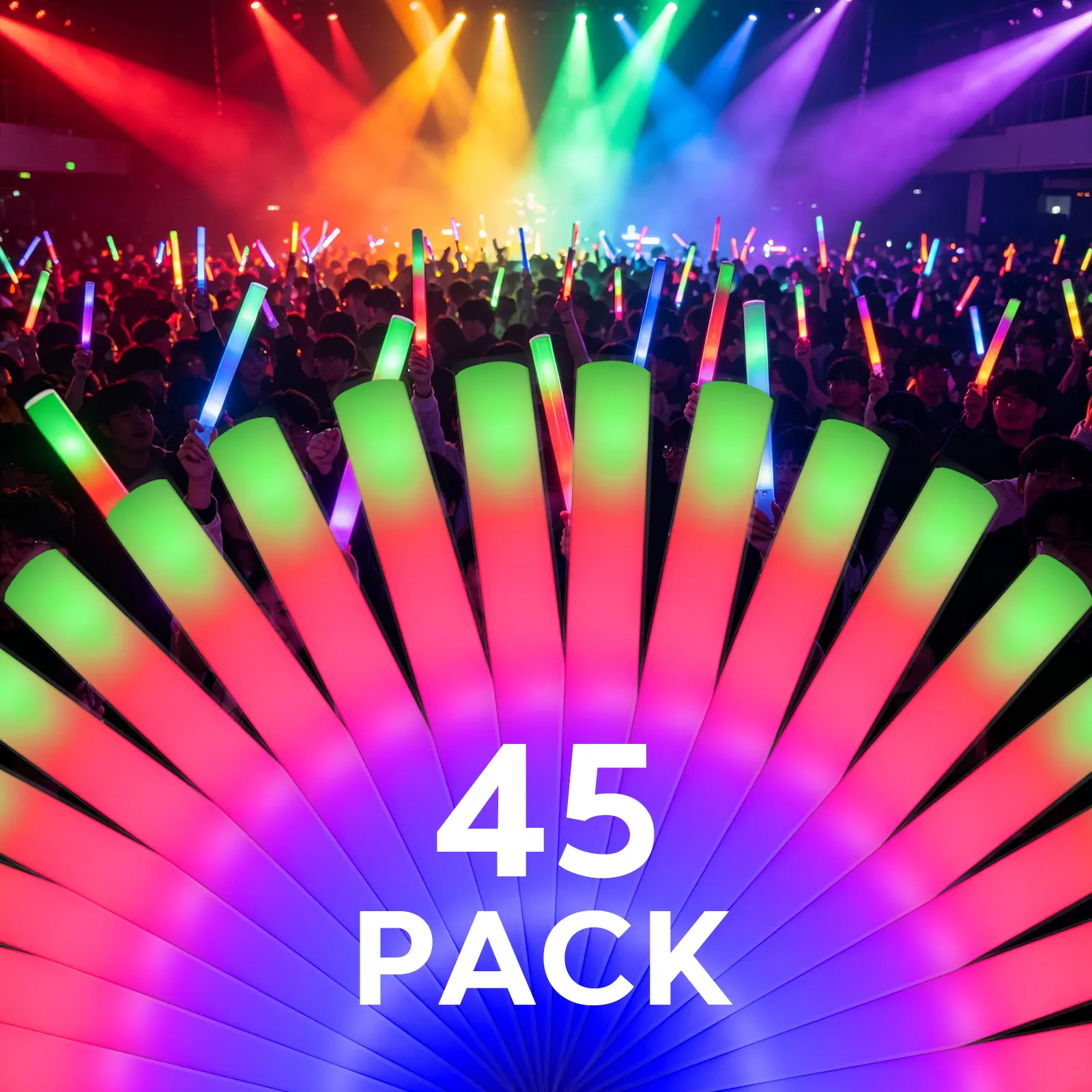 AVTCTEK Ultra-Bright LED Glow Stick—a reusable LED light-up toy featuring an on/off switch; suitable for both children and adults, and perfect for raves, music festivals, weddings, Halloween, and camping trips.