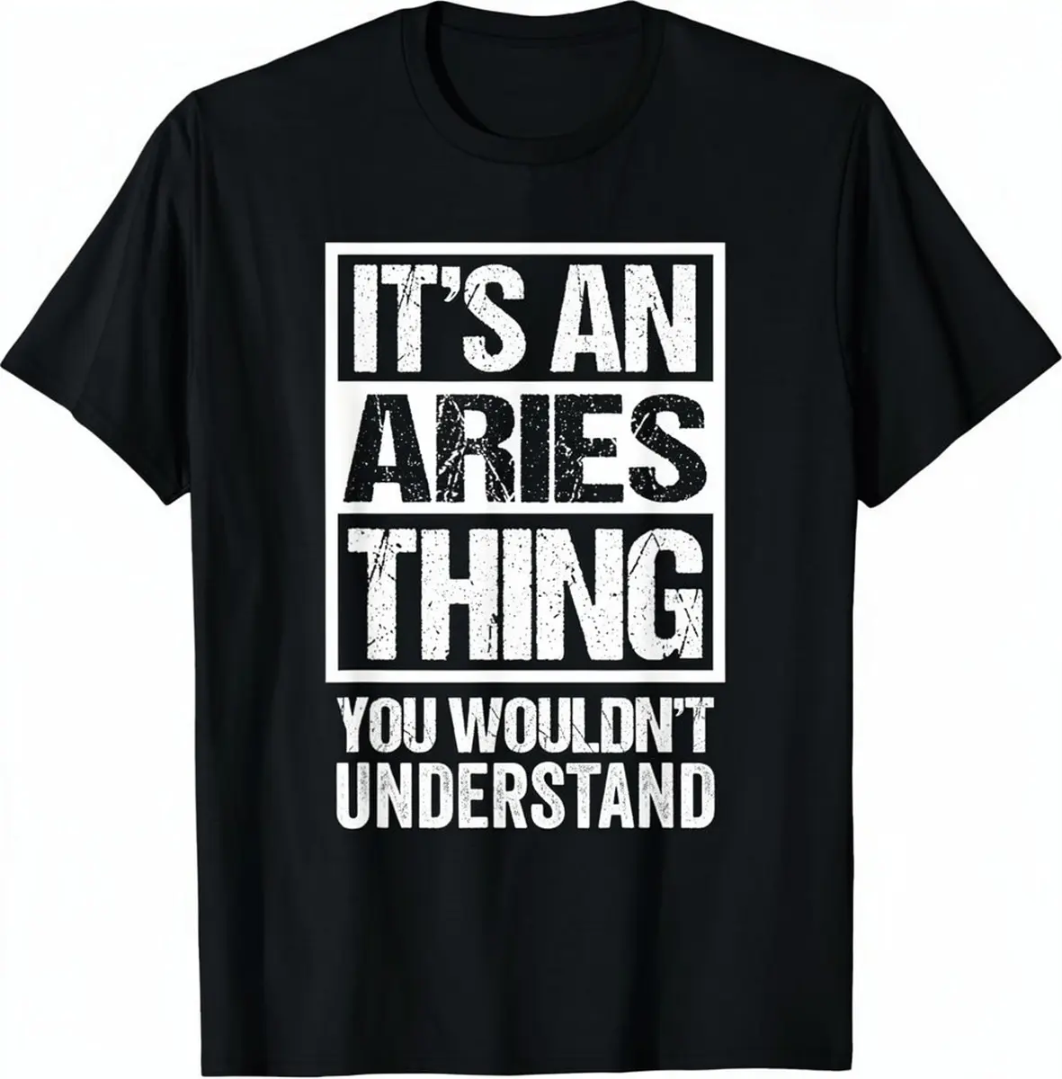 Men's Classic Round Neck Casual Cotton Short-Sleeve Streetwear T-Shirt - Unisex Astrology Zodiac Aries Print Tee with "An Aries Thing You Wouldn't Understand" Design