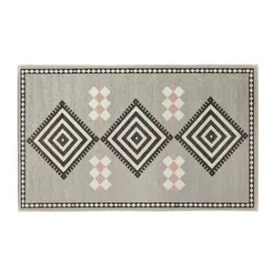 My Magic Carpet Kilim Kiki Mushroom Machine Washable Area Rug, 3x5 Stain Resistant, Non-Slip, Waterproof