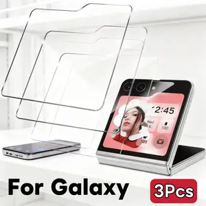 Samsung Z Flip 7/6/5 Protective Cellphone Smartphone Screen Protector Film, 3-Pack Tempered Glass Protection, Durable & Scratch-Resistant Design, Easy Installation