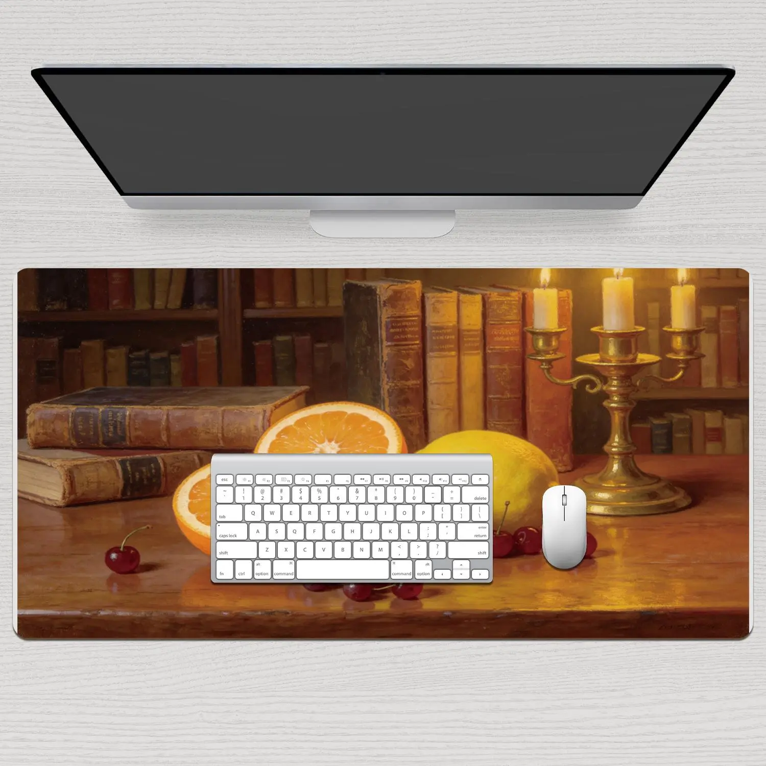 LIVEKEY Cute Night Forest XX-Large Gaming Mouse Pad (80x40cm), Non-Slip Base, Stitched Edges, Smooth Precision Control Mouse Pad for Gaming & Office Use, Dog & Bear Art Desk Mat, Pad Mouse Pads