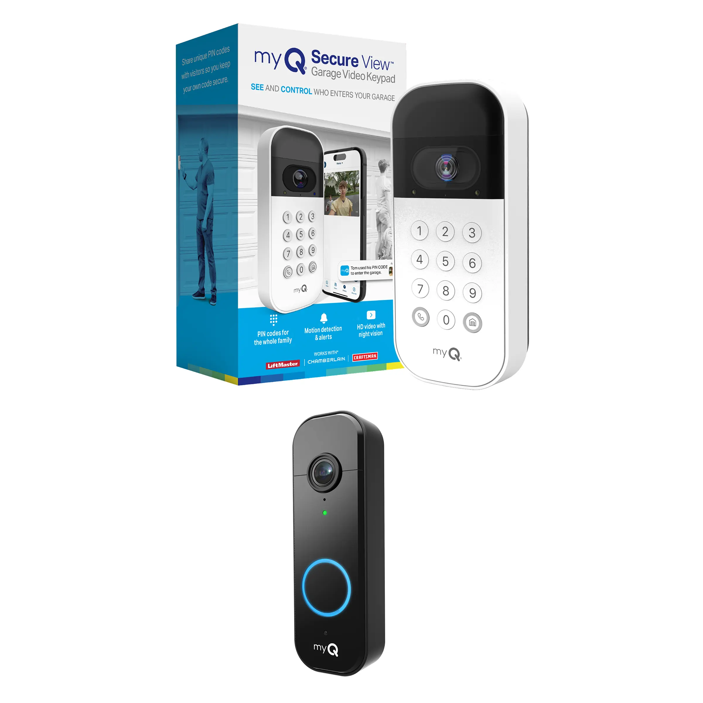 myQ Smart Garage Video Keypad + Smart Video Doorbell 2K Bundle | TikTok Exclusive myQ Smart Garage Video Keypad + Smart Video Doorbell 2K Bundle | TikTok Exclusive