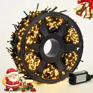 Waterproof Twinkle fairy light decorative light Christmas Tree light Cluster Lights , 49ft/82ft/164ft Outdoor Indoor String Lights 1000LED 8 Modes Plug in festive Holiday Party Yard Garden Decorations, Warm white light