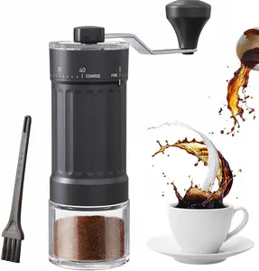 【AREL】Manual Coffee Grinder, 40 External Grind Settings, 30g Capacity Hand-Crank Bean Mill, Compact Conical Burr Grinder for Espresso, Pour Over & French Press, Ideal for Travel, Camping & Office