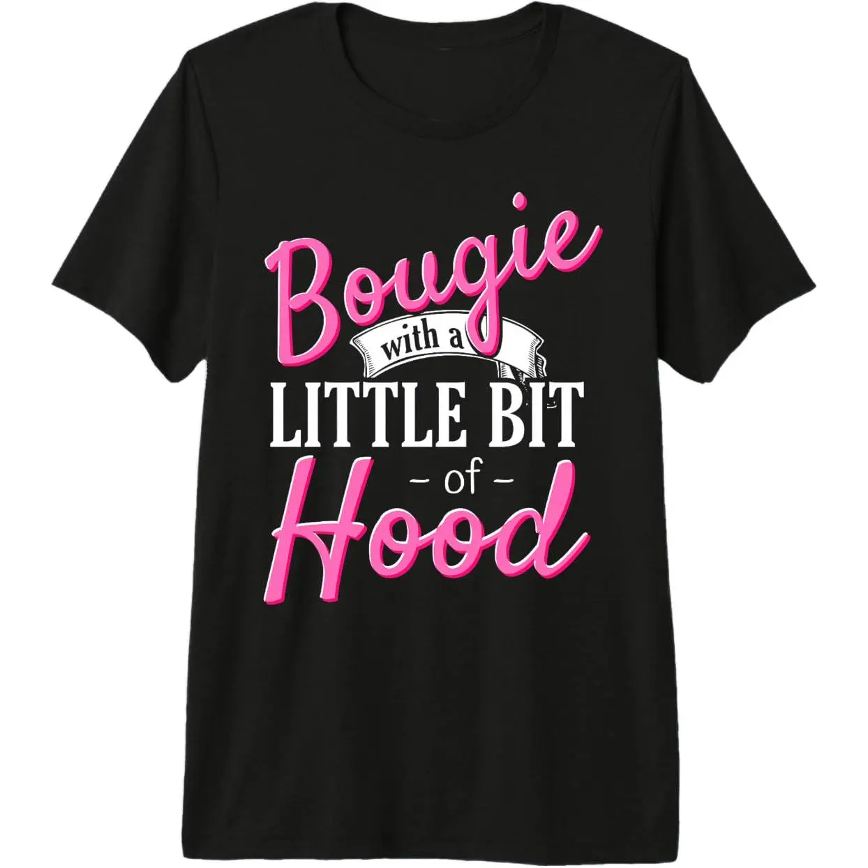 Bougie with a Little Bit of Hood" Graphic Tee - Women's Casual Short Sleeve Crew Neck Top, Breathable & Soft for Spring/Summer, Machine Washable good graphic tees