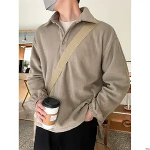 DAZYMenDropShoulderPoloNeckSweatshirt