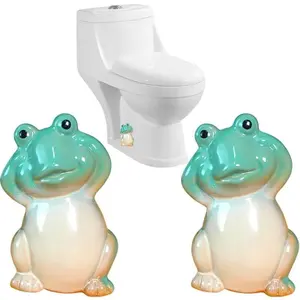 Frog Toilet Bolt Caps Ceramic Toilet Bolt Covers Decorative Toilet Screw Cover Caps, Toilet Caps for Bottom of Toilet, Cute Toilet Bowl Bolt Covers for Bathroom Decor, Easy to install (Cyan) Accessory Cleaning