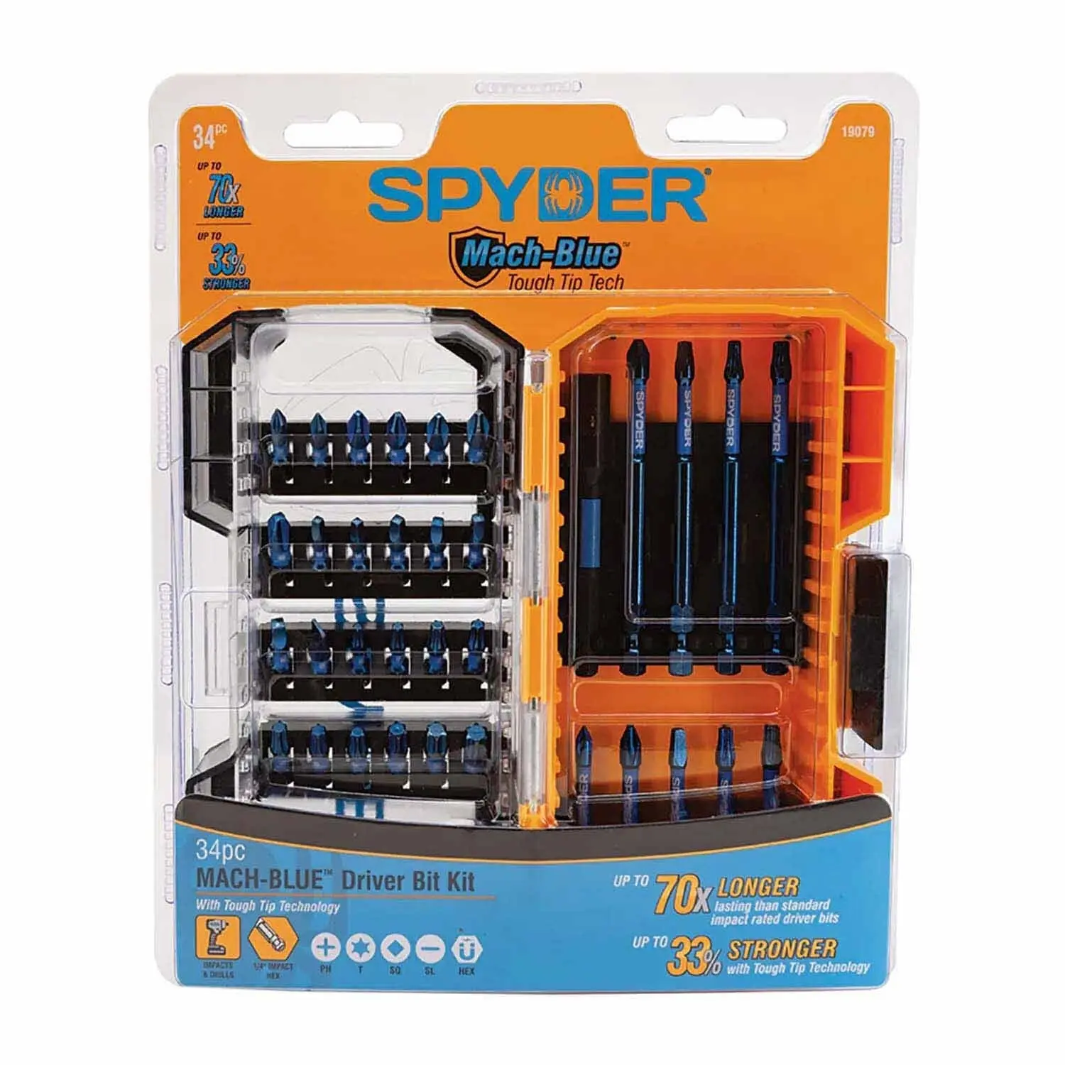 Spyder 19079 34-Piece Impact Driver Bit Kit