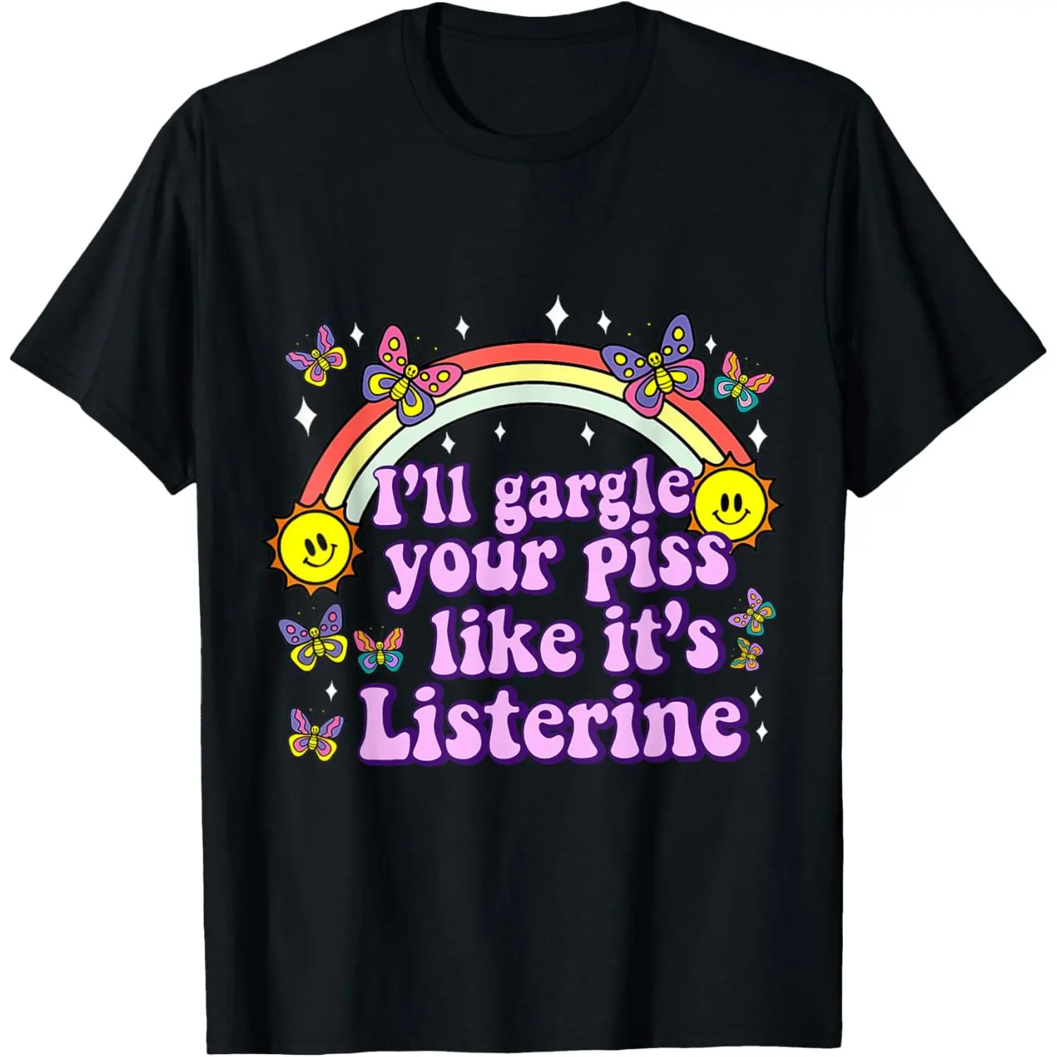 Women's Cotton Round Neck Short-Sleeve Casual Graphic T-Shirt - "I'll Gargle Your Piss Like It's Listerine" Funny Adult Humor Design, Shortsleeve, Top, Tshirt