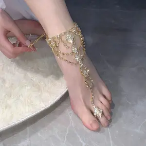 Beaded Mitten Anklet for Women & Girls, Fashionable Body Jewelry for Party, Daily Decor, Trendy All-match & Exquisite Jewelry for Birthday Gift