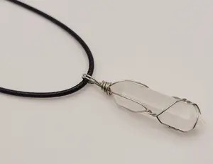Radiant Clarity: Clear Quartz Wire-Wrapped Necklace Point Necklace Gift for her Gift For him Daily Necklace