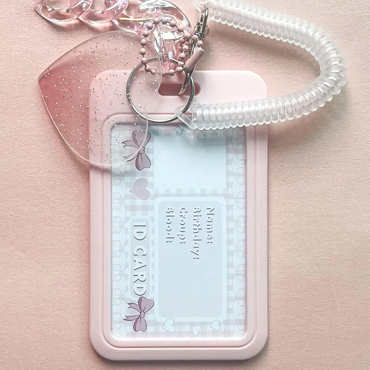 Cute Card Holder with Heart & Cloud Design Wristlet, 1 Count Portable Cute Trendy ID Badge Holder, ID Badge Holder for Student Officer, Office Station