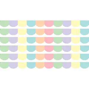 Pastel Pop Scalloped Border Trim, 35 Feet Per Pack, 6 Packs
