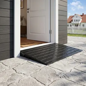 SEGAWE 2.5" Heavy-Duty Rubber Threshold Ramp for Doorways, Curbs & Garage Entrances, Black