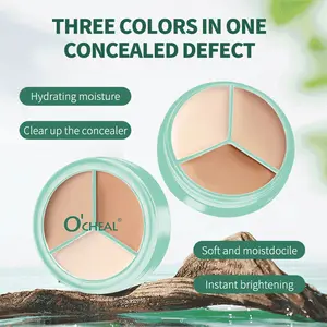 O'cheal Artistic Three-Color Concealer, Multi-Color Makeup Tools, Perfect Blend Concealer, Ideal for Daily Use and Professional Application