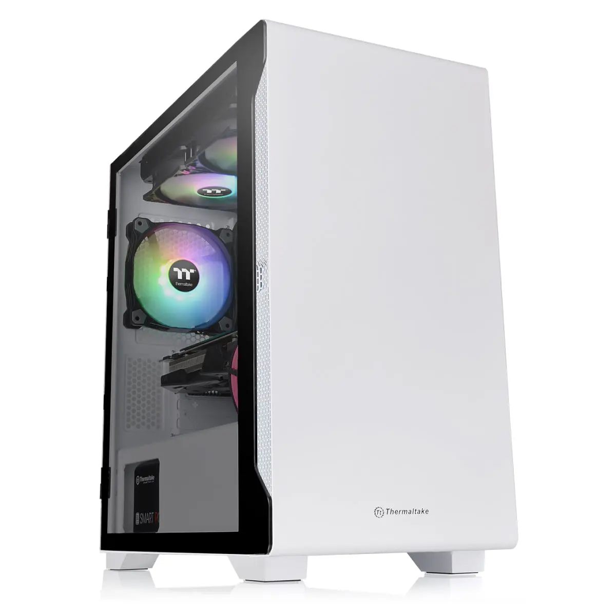S100 Tempered Glass Snow Edition Micro PC Case with Fan Cooling