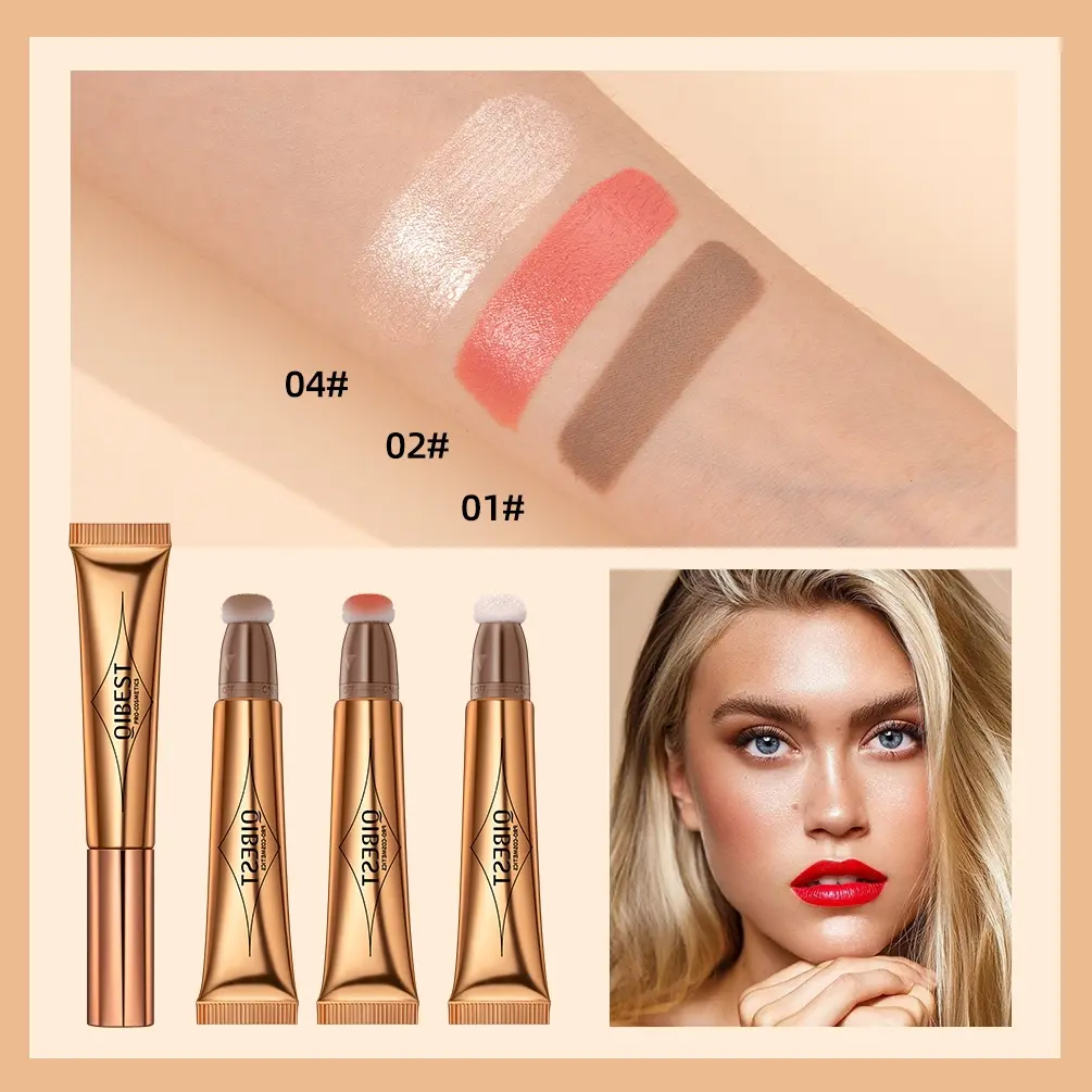 Multifunctional Face Makeup Stick, Includes Blush, Highlighter & Contour, Natural Cosmetics for Beginners, Easy & Natural Look, Effortless Bronzer