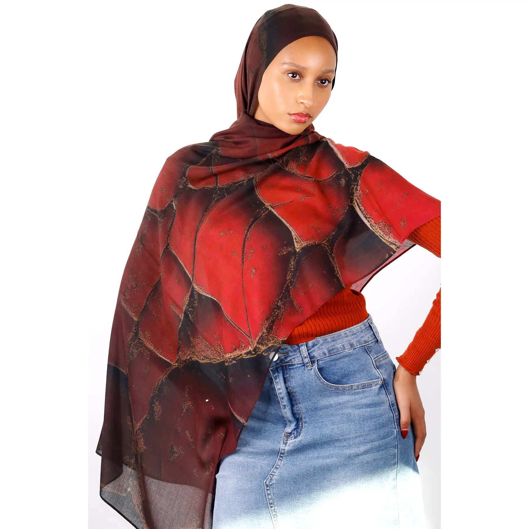 Vintage Crystal Print Modal Hijab