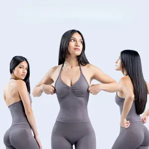 mpact Longline Strappy Top & Shorts/Leggings Set – Seamless Activewear for Ultimate Performance