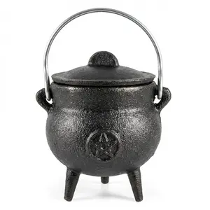 Pentagram Cast Iron Cauldron 3 inch Wicca Altar