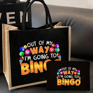 Linen Handbag, Grocery Shopping Storage Bag, Reusable Grocery Bags, Outdoor Travel Organizer, Large Capacity, Simple Texture, Perfect Gift for Women