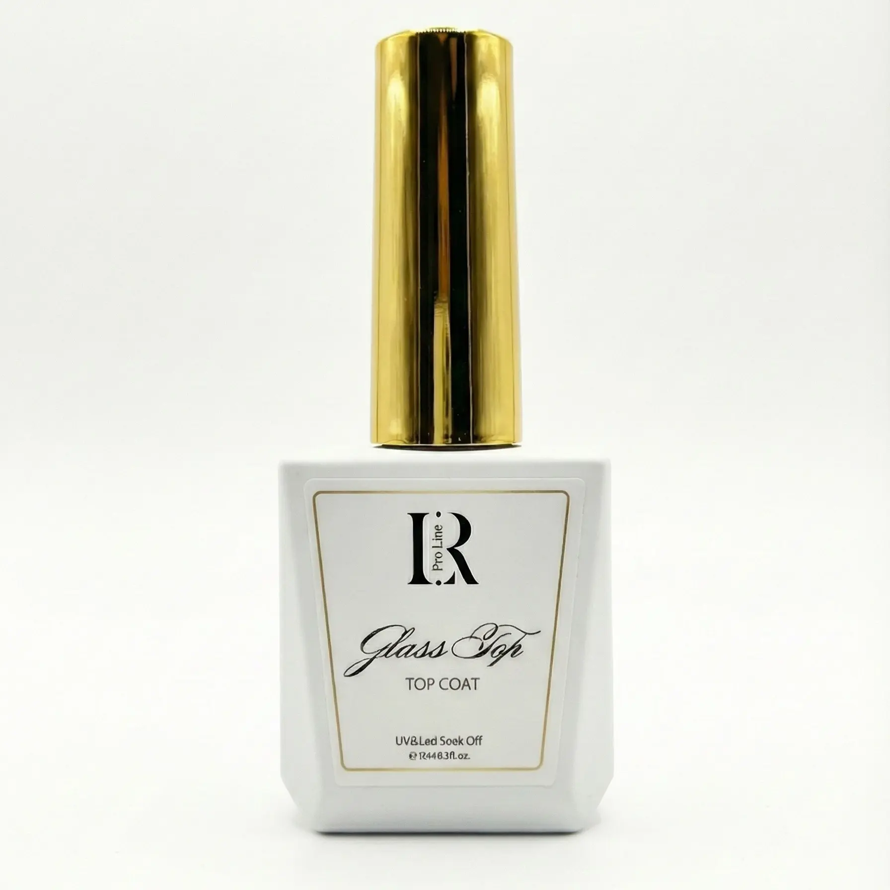 LR PRO LINE Glass Top Tempered Gel Coat, 15ml High-Shine, Scratch-Resistant, Non-Wipe Nail Polish for Gel Nails at Home & Chrome, Flawless, Cosmetic, Smooth, Chrome Nails