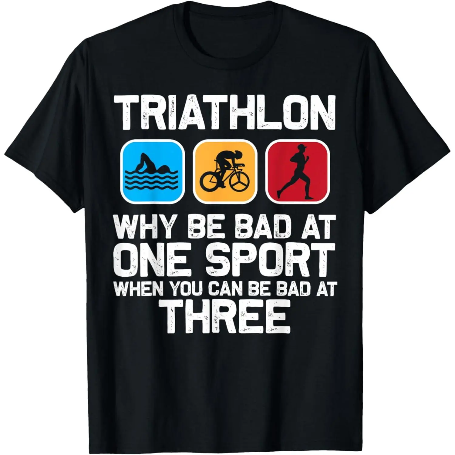 100% Cotton Funny Triathlon For Men Women Triathlete Swim Bike Run Sport T-Shirt