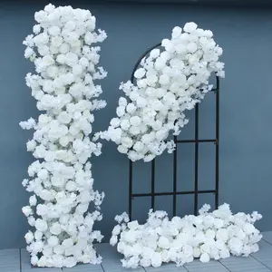 S-A7588 White Rose Cherry Wedding Backdrop Arrangement Hanging Flower Party Event Props