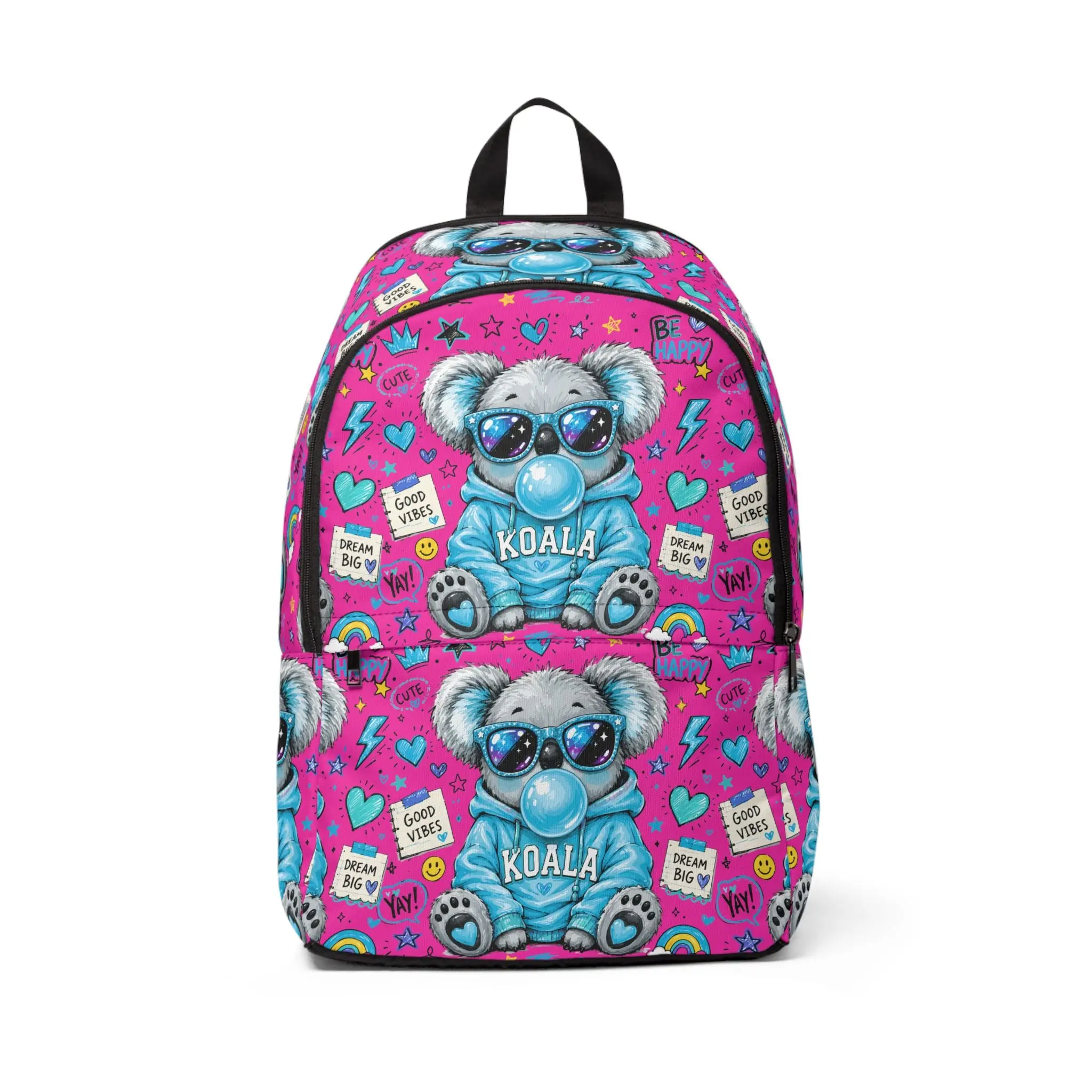 Cute Koala Backpack — Pink Bubblegum Kids School Bag with Sunglasses Koala Design