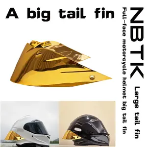 Nbtk Full-Face Motorcycle Helmet Special Visor, Cool Large Tail Wing Design, Single Piece Protective Gear, Stylish Riding Accessory, Large Tail Fin