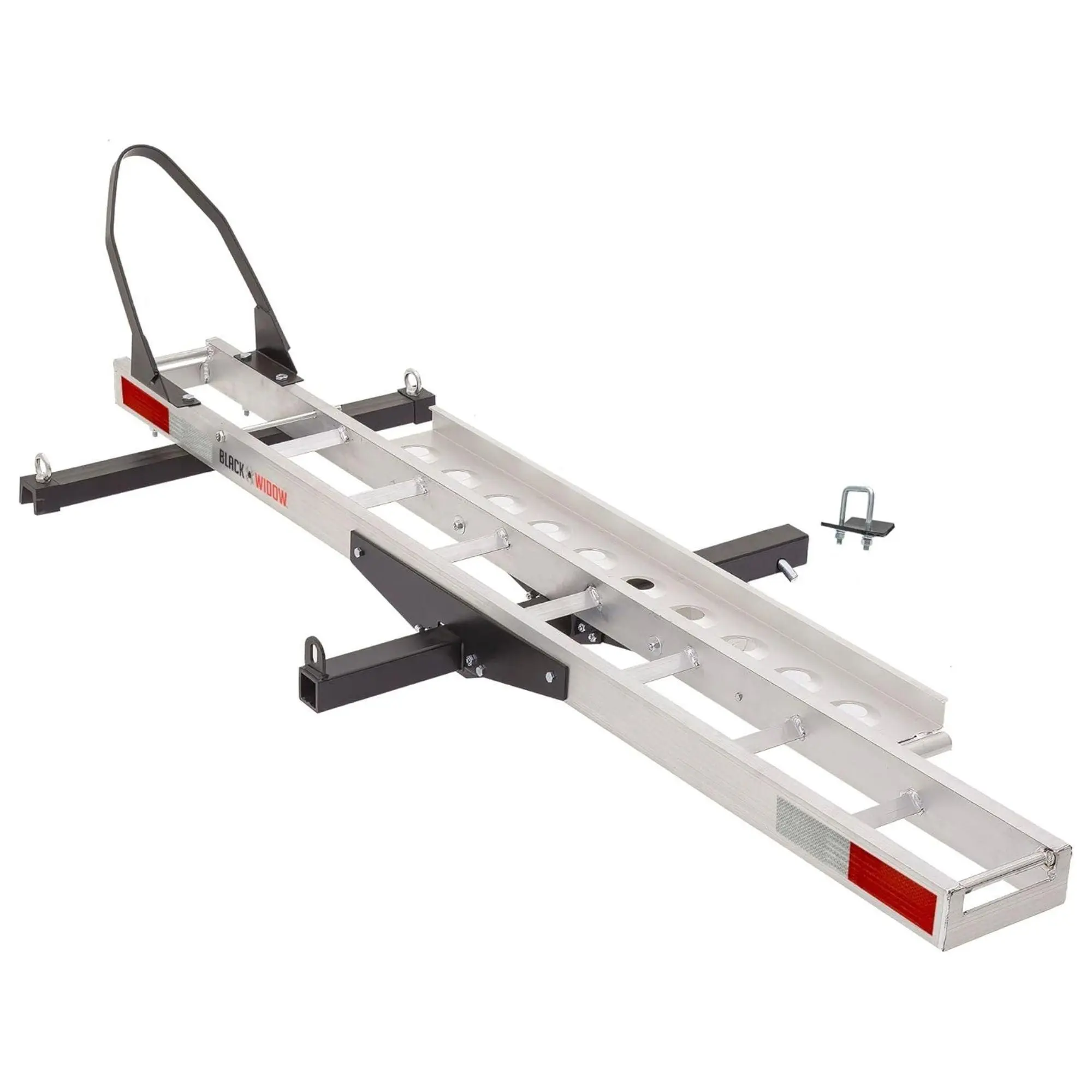 Black Widow Dirt Bike Carrier with Wheel Chock and 400 Pound Capacity, Silver