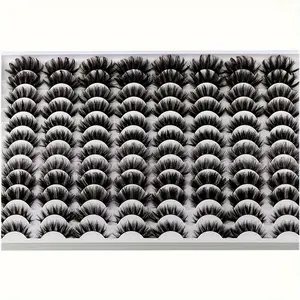 48 Pairs of 6 Styles Mixed Fluffy Curly False Eyelashes Eye-catching Thick 5D Mink Eyelashes Multi-Pack