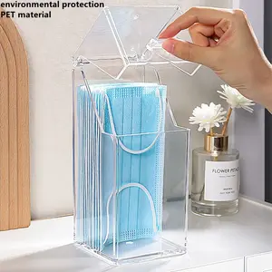 Clear Mask Storage Box with Lid, 1 Piece Rectangular Transparent Dustproof Mask Storage Box, Multifunctional Storage Box for Home Daily Use