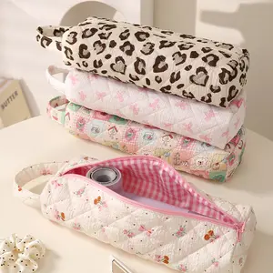 Floral Hair Tool Storage Bag, Multi-Purpose Organizer Case for Hair Dryer, Curling Iron & Flat Iron, Travel-Friendly Cosmetic & Toiletry Bag for Home & Travel