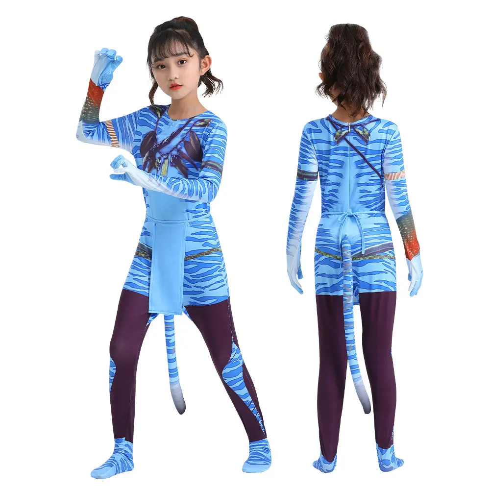 Water God Halloween cosplay costume: children's stage performance costume, adult tight-fitting jumpsuit, Avatar ball costume