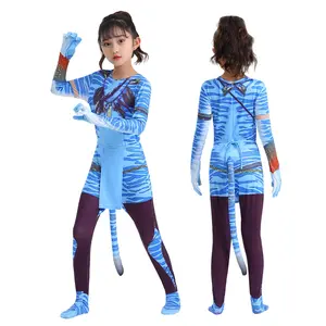 Water God Halloween cosplay costume: children's stage performance costume, adult tight-fitting jumpsuit, Avatar ball costume