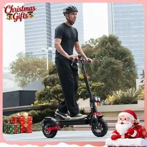 【Holiday Haul】EX5S Off-road Foldable Electric Scooter 1000W 11" Pneumatic Tubeless Tires 28MPH Speed Long Range of 40Miles High-Performance Dual-Suspension Electric Scooter Powerful Adult Commuting urban Electric Scooter, Adjustable Height, 48V 15Ah