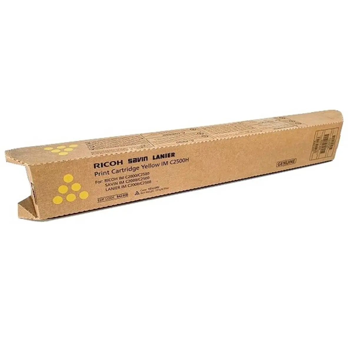 Yellow Lanier RIC842308 Toner Cartridge for Ricoh IM C2500, 10500-Page Yield, 1.3 lbs, Highest Quality Output